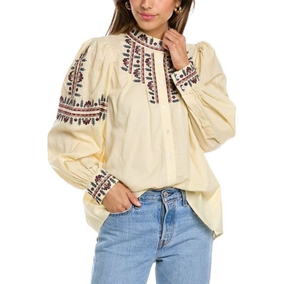 Sold - Sea New York embroidered long sleeves blouse size s - Picture 1 of 10